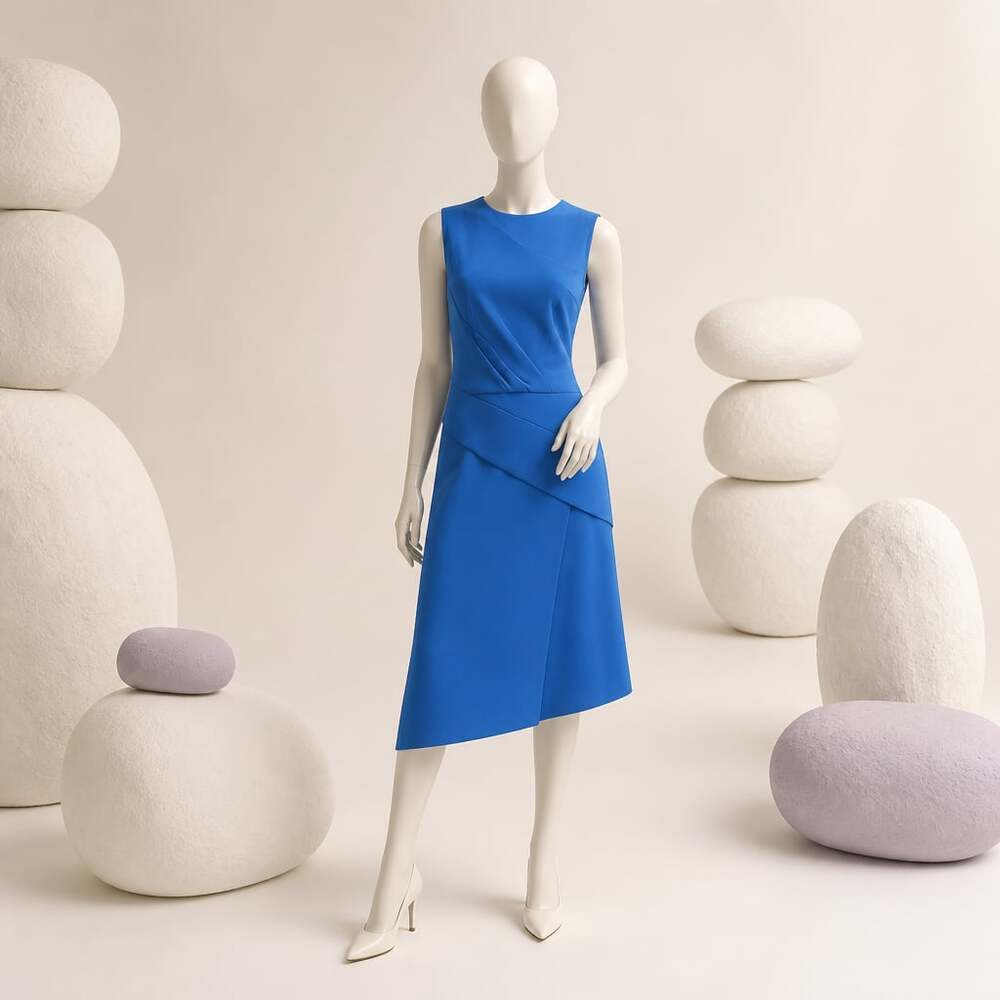Reiss Josephine Sleeveless Dress Bright Blue Size US 6